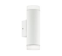 EGLO LED lámpara de pared exterior Riga-LED, luz exterior de 2 luces | aplique de acero galvanizado y plástico, color blanco, IP44