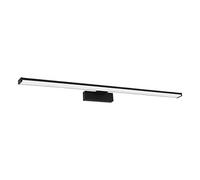 Eglo LED lámpara de pared Pandella 1, iluminación de aluminio y plástico, luz de baño en negro, blanco, antihumedad, IP44, blanco neutro, L 78 cm