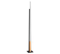EGLO LED lámpara de pie Panagria, luminaria minimalista de esquina, FSC100HB, iluminador de aluminio, acero y madera en negro y marrón, luz de sala blanco cálido