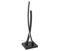 Eglo LED lámpara de sobremesa Alboraya, lámpara de cabecera minimalista, lámpara de sobremesa de metal en negro y plástico en blanco, lámpara decorativa salón, blanco cálido