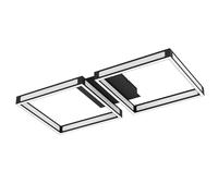 Eglo LED lámpara de techo Altaflor, minimalista, iluminación de metal en negro y plástico en blanco, luz de cocina, L 65 cm