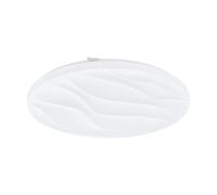 Eglo LED lámpara de techo Benariba, elegante candil con decoración en forma de ondas, luminaria para sala de metal y plástico, iluminador en blanco, bombilla de pared blanco cálido
