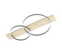 Eglo LED lámpara de techo Boyal, iluminación, de 2 luces de madera, metal e plástico, luz de salón en la naturaleza, negro e blanco, L 78 cm, certificado FSC