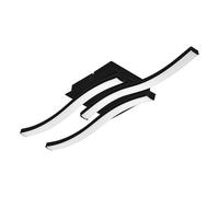 Eglo LED Lámpara de techo Cabezas-E, iluminación alargada, luz de cocina en metal y plástico negro y blanco, fuente de foco para oficina, resplandor neutra, 43,5 x 11 cm