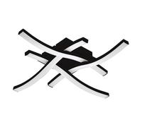 Eglo LED lámpara de techo Cabezas-E, iluminación alargada, luz de salón en metal y plástico negro y blanco, fuente de foco para techo de salón, resplandor cálida, 40 x 40 cm