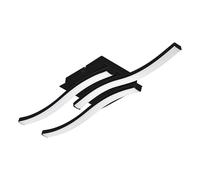 Eglo LED lámpara de techo Cabezas-E, iluminación alargada, luz para salón de metal y plástico en negro y blanco, fuente de foco para salón, resplandor cálida, 43,5 x 11 cm