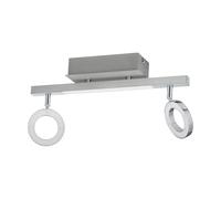 Eglo LED lámpara de techo Cardillo, lámpara de techo con 2 luces, foco de techo de aluminio, metal y plástico, lámpara para salón en cromo, lámpara LED para pasillo luz cálida
