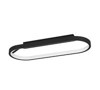 Eglo LED lámpara de techo Codriales, luminaria regulable, iluminación de techo minimalista, luz ovalada de aluminio en negro y plástico en blanco, led blanco cálido