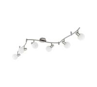 EGLO LED lámpara de techo Comba, foco de techo, acero en níquel mate | vidrio opal mate en blanco, casquillo E14