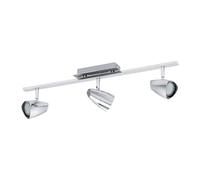 Eglo LED lámpara de techo Corbera, lámpara de techo con 3 luces, foco de techo en metal y plástico, lámpara para salón en cromo, spot con bombillas GU10, luz cálida
