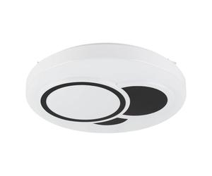 Eglo LED Lámpara de Techo Espartaco redonda regulable con mando a distancia lámpara de superficie para cocina y oficina metal y plástico blanco luz cálida y fría Ø 38,5 cm