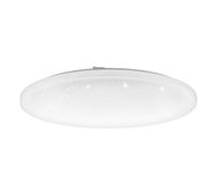Eglo LED lámpara de techo Frania-S, aplique de pared 1 luz, lámpara | de techo efecto cristal de acero y plástico, lámpara de salón blanca, para cocina y pasillo, Ø 55 cm