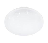 Eglo LED lámpara de techo Frania-S, luz con efecto cristal para baño metálica y plástico blanco, iluminación blanco-cálido, IP44, Ø 31 cm