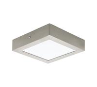 EGLO LED lámpara de techo Fueva 1, lámpara de techo con una luz | material: fundición metálica, plástico, color: níquel mate, blanco, dimensiones: 17x17 cm, luz cálida