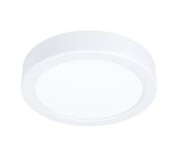 Eglo LED Lámpara de techo Fueva 5, Ø 16 cm, lámpara de montaje simple de acero con superficie luminosa de plástico, lámpara de techo en blanco, luz LED de tono neutro