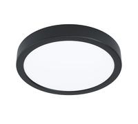 Eglo LED Lámpara de techo Fueva 5, Ø 21 cm, lámpara de montaje simple de acero con superficie luminosa de plástico, lámpara de techo en negro y blanco, lámpara LED de montaje luz cálida