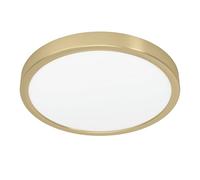 Eglo LED lámpara de techo Fueva 5, Ø 28,5 cm, iluminación redonda para dormitorio y pasillo, metal cepillado en latón, 2400 lúmenes, luz cálida