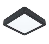 Eglo LED Lámpara de techo Fueva 5, 16 x 16 cm, lámpara de superficie de acero con difusor de plástico, lámpara de techo negra y blanca, luz LED blanca neutra