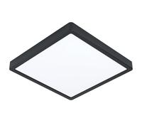 Eglo LED lámpara de techo Fueva 5, 28,5 cm, 1 luz, estructura de acero y pantalla de plástico, lámpara de techo negra y blanca, luz LED cálida