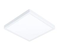 Eglo LED Lámpara de techo Fueva 5, 28,5 cm de largo x ancho, lámpara de montaje individual de acero con superficie luminosa de plástico, lámpara de techo blanca, lámpara LED de montaje con luz cálida