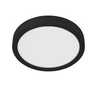 Eglo LED lámpara de techo Fueva 5, montaje en superficie, iluminación de metal en negro y plástico superficie iluminada en blanco, diámetro 28,5 cm, IP44