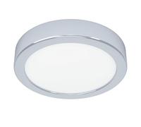 EGLO LED lámpara de techo Fueva 6, iluminación del baño Ø 16,5 cm, acero en cromo y plástico en blanco, cálido-frío, IP44