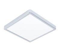 EGLO LED lámpara de techo Fueva 6, iluminación del baño 29 x 29 cm, acero en cromo y plástico en blanco, lámpara de baño, cálido-frío, IP44