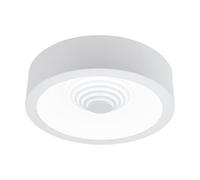Eglo LED lámpara de techo Leganes, lámpara de techo regulable de una luz, lámpara para salón, lámpara para cocina de metal y plástico en blanco, lámpara de pasillo para techo, luz cálida, Ø 45,5 cm