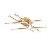 Eglo LED lámpara de techo madera Lasana 4, luz techo pasillo salón, iluminación barra techo foco cálida