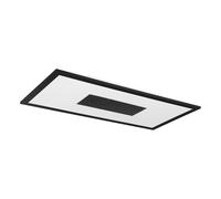 Eglo LED lámpara de techo Marmorata, luz de techo con efecto cristal, zonas de luz regulables mediante interruptor, iluminación de techo metálica en negro y plástico en blanco, 60 x 30 cm