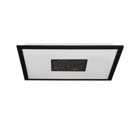 Eglo LED lámpara de techo Marmorata, luz de techo con efecto cristal, zonas de luz regulables mediante interruptor, iluminación de techo metálica en negro y plástico en blanco, 45 x 45 cm