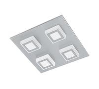 Eglo LED lámpara de techo Masiano, luminaria de techo de 4 llamas, pendiente de sala de aluminio y plástico, luz de pasillo, blanco cálido