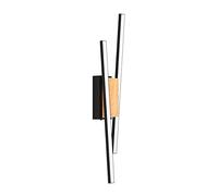 Eglo LED lámpara de techo minimalista Panagria, FSC100HB, iluminación de techo de aluminio, acero, madera y plástico en negro, FSC100HB, marrón y blanco, lámpara de salón blanco cálido, 57 cm