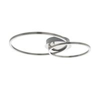 Eglo LED lámpara de techo Palmaves 2, para salón con mando, luz cálida-fría, luz nocturna, regulable, aluminio y plástico, plata y blanco, redonda