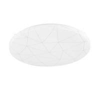 Eglo LED lámpara de techo Rende, pendiente redonda con decoración geométrica, candil de plástico y metal en blanco y oro, iluminación de techo blanco cálido, Ø 38 cm