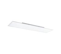 Eglo LED lámpara de techo Salobrena-B, lámpara de techo de metal, plástico en blanco, panel LED con control remoto, color de la luz ajustable, cálido, frío, RGB, regulable, 120 x 30 cm