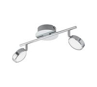 Eglo LED lámpara de techo Salto, lámpara de techo de 2 luces, foco de techo de metal y plástico, lámpara para salón en cromo, lámpara LED para pasillo luz cálida