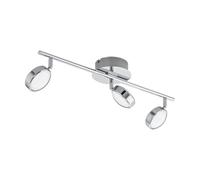 Eglo LED lámpara de techo Salto, lámpara de techo de 3 luces, foco de techo de metal y plástico, lámpara para salón en cromo, lámpara LED para pasillo luz cálida