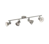 EGLO LED lámpara de techo Seras, lámpara de techo de 4 luces estilo industrial, focos de techo de metal, lámpara para salón en níquel antiguo, lámpara para pasillo, focos con bombillas GU10 luz cálida