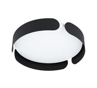 Eglo LED lámpara de techo Valcasotto, lámpara de techo de 1 llama minimalista, lámpara de salón de metal en negro, plástico en blanco, lámpara de dormitorio LED blanco cálido