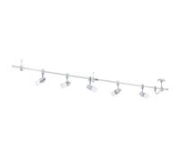 Eglo LED lámpara de techo Vilanova, lámpara de techo de 5 luces, foco de techo en aluminio, metal y vidrio, lámpara para salón en cromo, lámpara para pasillo, focos con bombillas GU10, luz cálida
