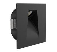 EGLO LED lámpara empotrada Mecinos, luz de escalera de metal negro, LED luz empotrada en la pared cálido blanco, L x A 8 cm