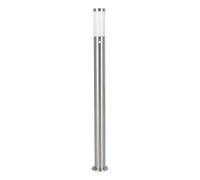 EGLO LED luz de camino al aire libre Helsinki 1, 1 llama luz al aire libre incl. detector de movimiento, sensor de luz de camino de acero inoxidable y plástico, color: plata, blanco, zócalo: E27, IP44