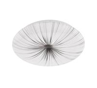 Eglo LED Luz de techo Nieves, diámetro 31 cm, lámpara de techo de efecto cristal hecho de plástico y metal, lámpara de sala de estar en blanco, plata, lámpara de dormitorio y de corredor blanca