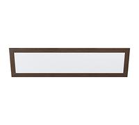 Eglo LED panel Piglionasso, con marco decorativo de madera, lámpara de techo de madera en color marrón oscuro, iluminación de cocina, luz de oficina, L 124,5 cm