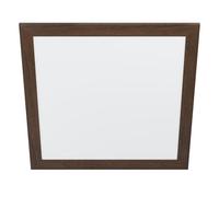 Eglo LED panel Piglionasso, con marco decorativo de madera, lámpara de techo de madera en color marrón oscuro, iluminación de cocina, luz de oficina, L x A 64,5 cm
