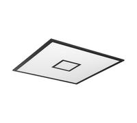 EGLO LED plafón Bordonara, luz regulable con mando a distancia, lámpara de techo cuadrada metálica negro y plástico blanco, iluminación blanco-cálido - blanco-frío, RGB, 60x60 cm