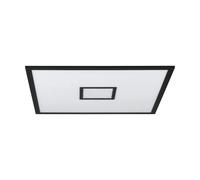 EGLO LED plafón Bordonara, luz regulable con mando a distancia, lámpara de techo cuadrada metálica negro y plástico blanco, iluminación blanco-cálido - blanco-frío, RGB, 60x60 cm