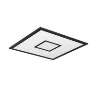 Eglo LED plafón Bordonara, luz regulable con mando a distancia, lámpara de techo cuadrada metálica negro y plástico blanco, iluminación blanco-cálido - blanco-frío, RGB, 45x45 cm