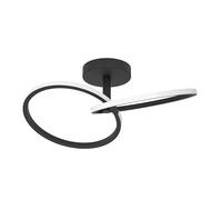 Eglo LED plafón Congiunti, lámpara de techo anillos salón, iluminación pasillo techo, luz salón metal negro, foco blanca cálida-fría